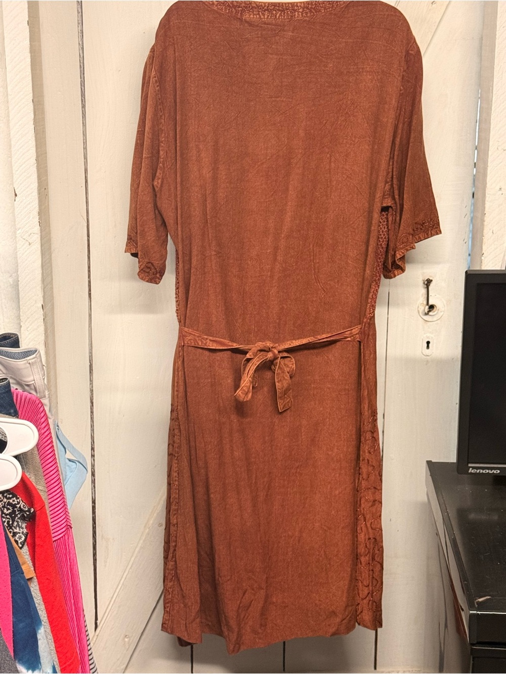 Bila Brown Embroidered Midi Dress - Picture 2 of 4